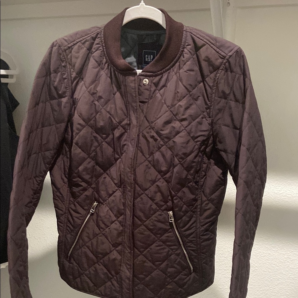GAP Brown Bomber Jacket Quilted Classic